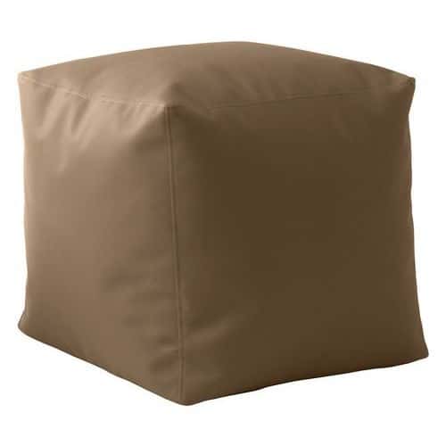 Pouf Cubico souple 50 x 50 cm tissu simili cuir Spouf