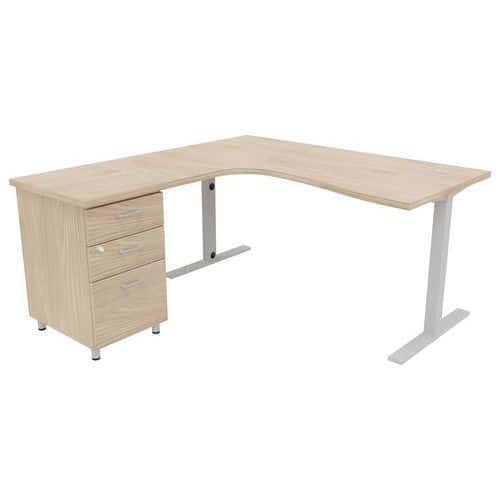 Pack Bureau+caisson haut IDEA asym. ret. à gauche 180 cm Quadrifoglio