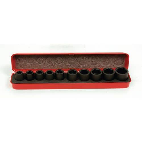 Coffret métal de douilles impact 1/2'' 10 pièces