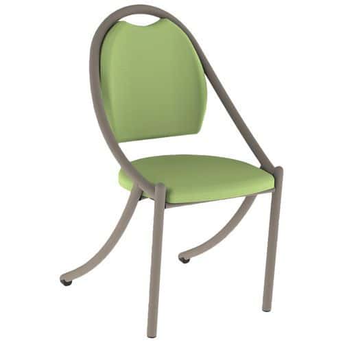 Chaise 280 alu assise/dossier mousse tissu abaka 4 pieds Mobidecor