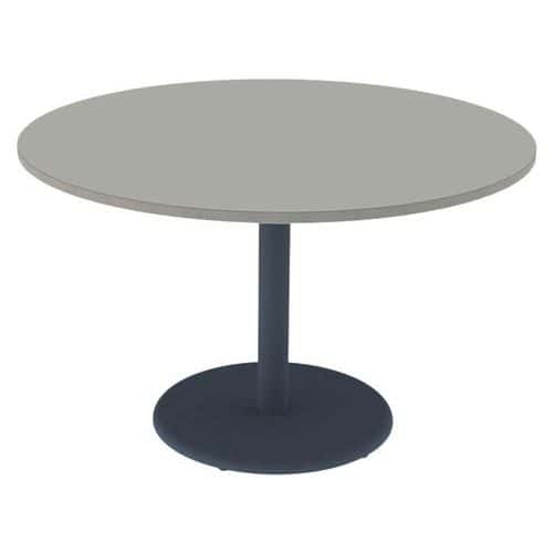 Table Menorca T6 ronde Ø120 cm plateau ép. 24 mm stratifié alaisé Mobidecor