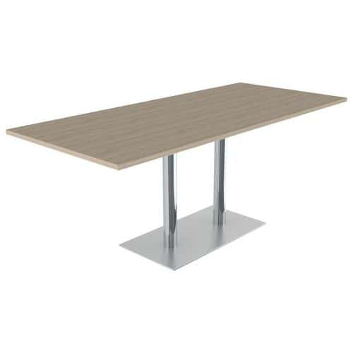 Table Menorca T6 rectangulaire plat ép 24 mm stra ABS piètement chromé Mobidecor