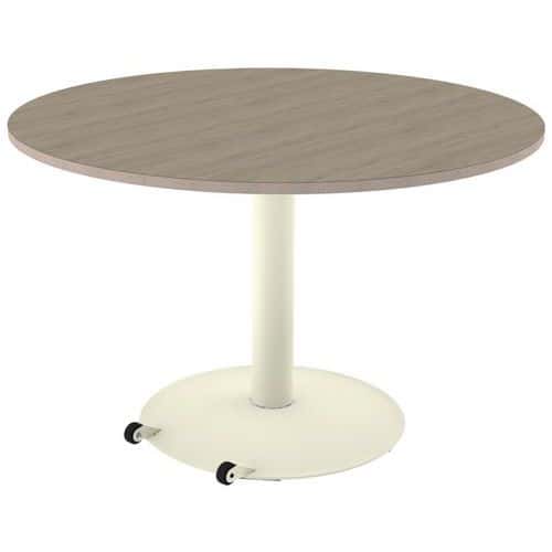 Table Mano mobile T6 ronde Ø120 cm plateau stratifié alaisé Mobidecor