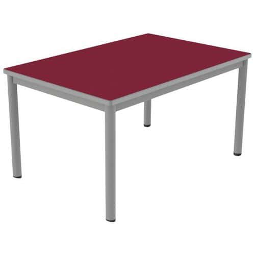 Table Carélie mobile rectangulaire 4 pieds stratifié polyuréthane Mobidecor