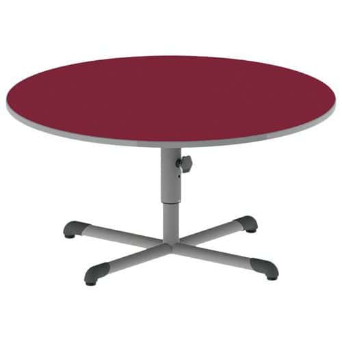 Table Bandana ronde Ø120 cm réglable PC stratifié polyuréthane Mobidecor