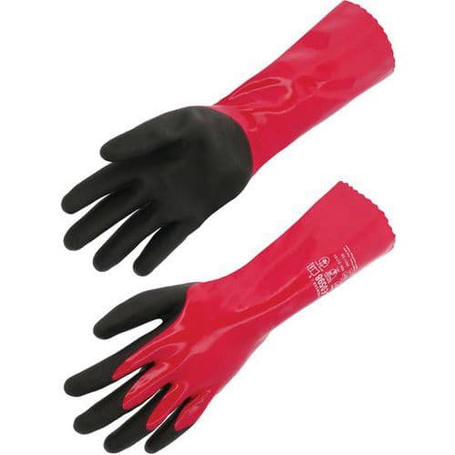 Gants tricote jauge18 enduction nitrile et PVC 35cm - Singer Safety