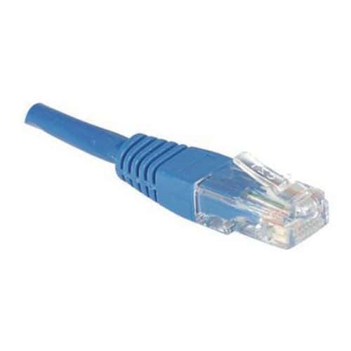 Cordon patch RJ45 - Câble droit Cat5E - Non blindé UTP - Bleu