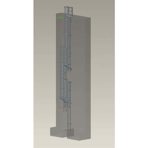Kit complet échelle à crinoline - Hauteur 14,25 m - Tubesca