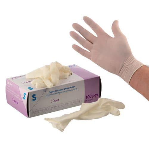 Gants poudrés latex