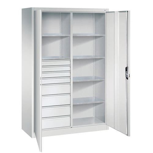 Armoire haute 6 tablettes 8 tiroirs