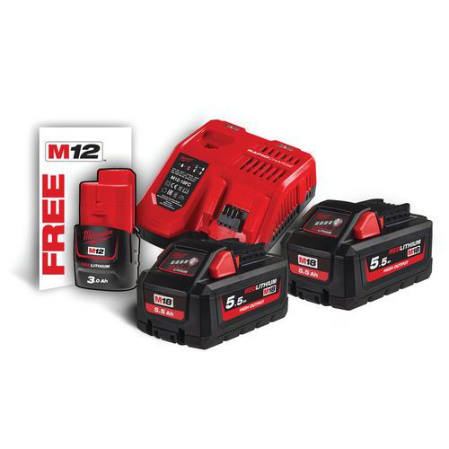 Pack batterie NRJ 18V 5.5Ah Red Li-ion M18 - Milwaukee