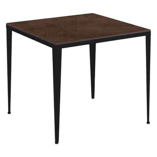 Table Bolonia 80 x 80 cm stratifié compact piètement acier