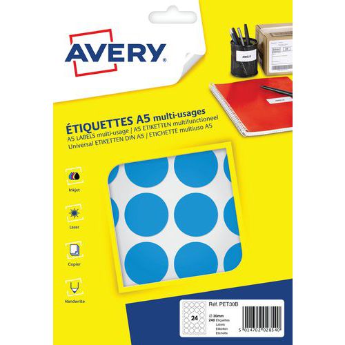 Pastille papier adhésive multi-supports