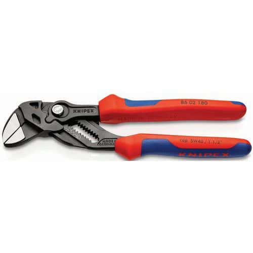 Pince-clé noire tête polie bi-matière - KNIPEX