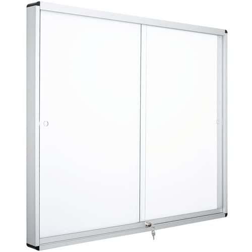 Vitrine d'interieur 2 portes - Fond aluminium - Verre securise - Manutan Expert