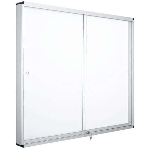 Vitrine d'interieur 2 portes - Fond aluminium - Verre securise - Manutan Expert