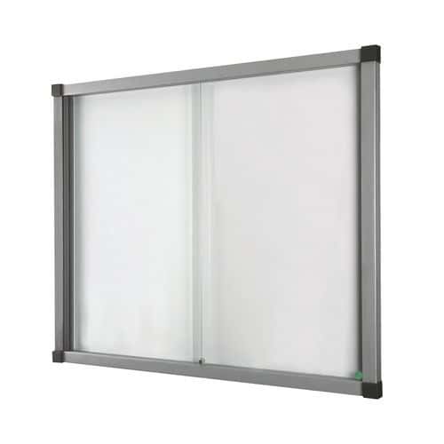 Vitrine d'intérieur Cube - Fond aluminium - Porte en verre de sécurité