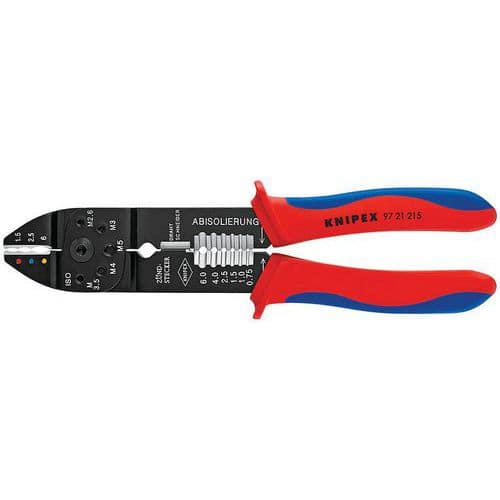 Pince à sertir brunie avec gaines bi-matière 230 mm _ 97 21 215_Knipex