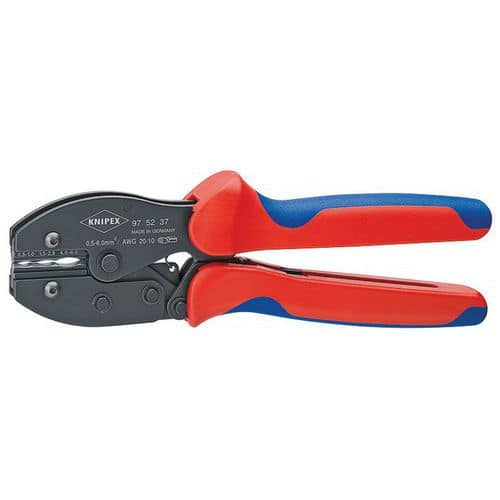 Pince à sertir brunie KNIPEX PreciForce® - gaines bi-matière 220 mm