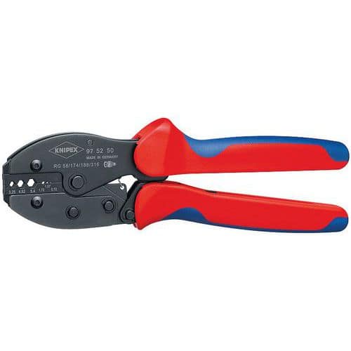 Pince à sertir brunie KNIPEX PreciForce® avec gaines bi-matière 220 mm _ 97 52 50