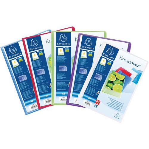 Protège document semi rigide Kreacover A4 60 vues - Lot de 12