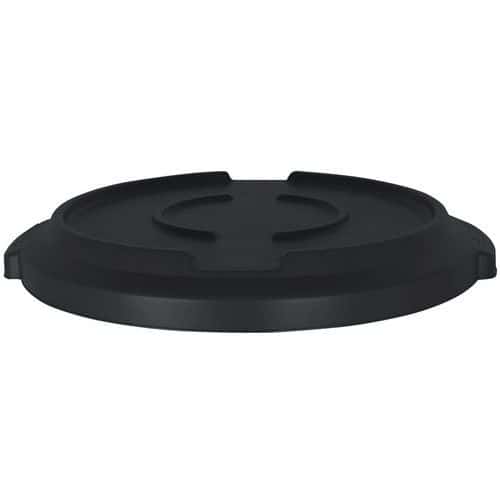 Couvercle clipsable pour conteneur rond 120 L- Noir - Manutan Expert