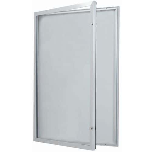 Vitrine d'exterieur porte battante - Fond aluminium - Porte en verre de sécurité - Serrure différente