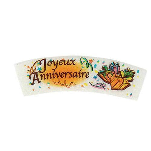 Décor comestible Joyeux Anniversaire aromatisé Vanille_Matfer