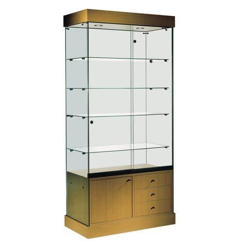 Vitrine Faggio - Avec armoire basse et éclairage LED