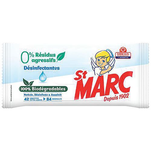 Lingettes 0% résidus agressifs désinfectantes - St Marc