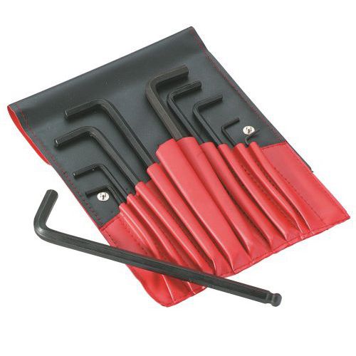 Trousse de 8 clés mâles coudées longues 6 pans en pouce