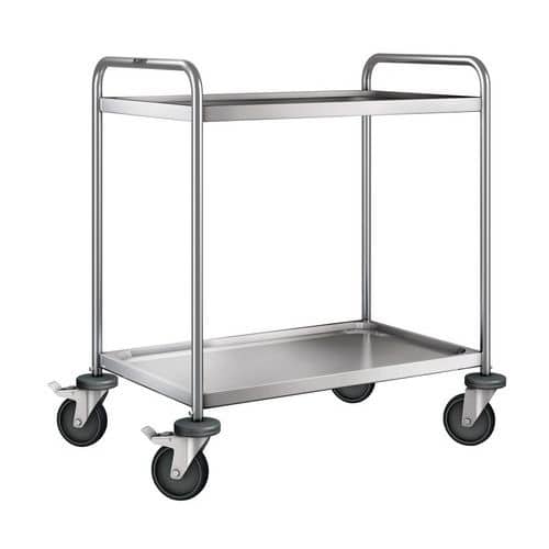 Chariot inox - 2 plateaux - Force 120 kg