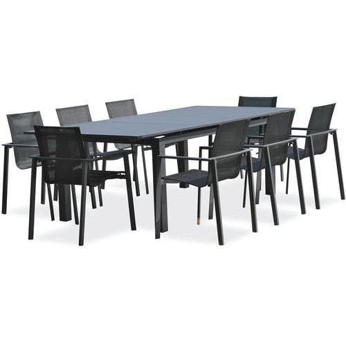 Table jardin Miami 240x100cm + 8 fauteuils - DcbGarden