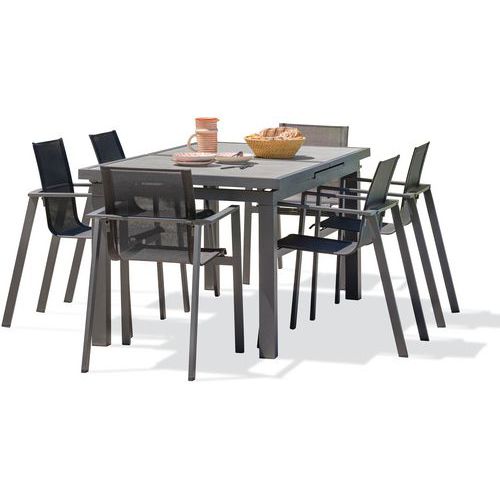 Table jardin Venise 250x95cm + 6 fauteuils - DcbGarden