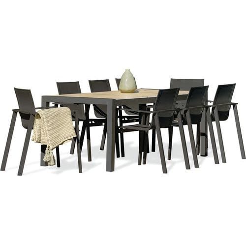 Table jardin Venise 195x90cm + 8 fauteuils - DcbGarden