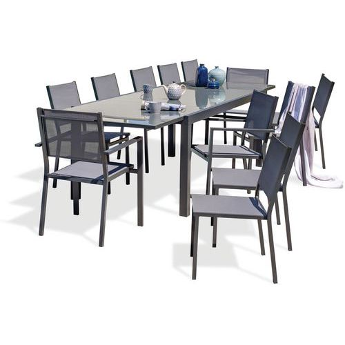 Table jardin Tolede 300x100cm+10 chaises+2 fauteuils - DcbGarden