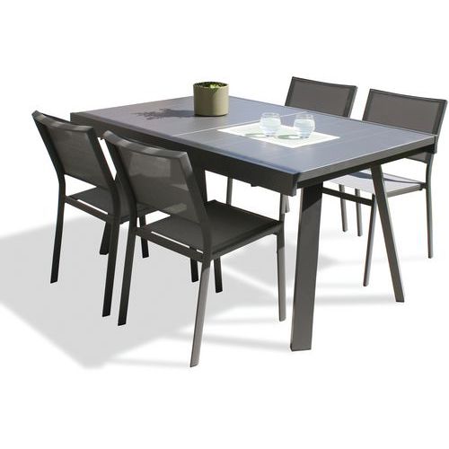 Table jardin Stockholm 225x96cm + 4 chaises - DcbGarden