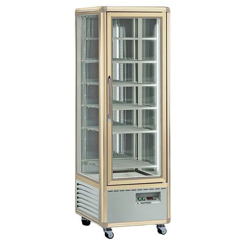 Vitrine verticale négat.stat.400 L,grilles-SNELLE 400 GBT CHAMPAGNELED Tecfrigo