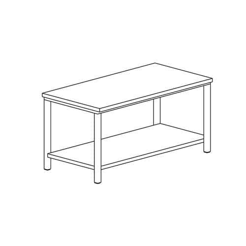 Table centrale avec étagère basse gamme 600- TE106/1 Tecnox