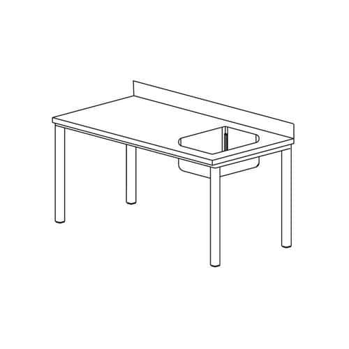 Table du chef gamme 600, bac à droite- TC1BD086/1 Tecnox