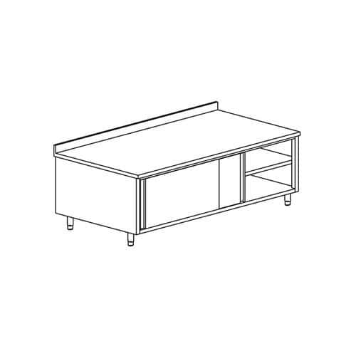 Meuble de rangement adossé avec 2 P coulissantes gamme 600- MRD106/1 Tecnox