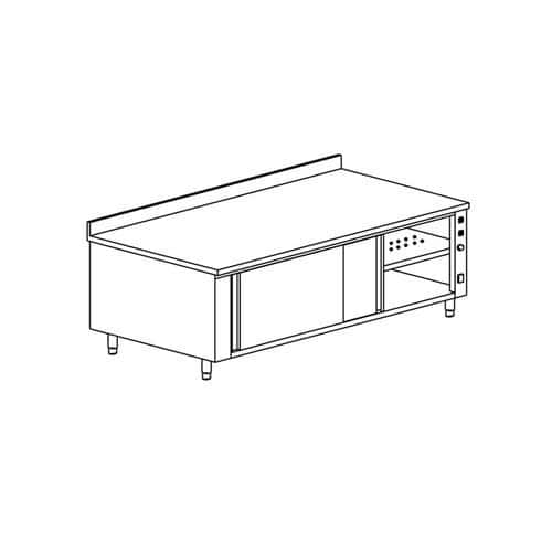 Meuble chauffant avec 2 portes coulissantes gamme 600- MRDC146/1 Tecnox