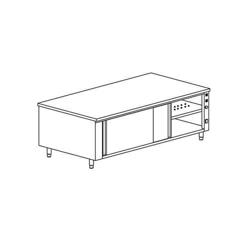 Meuble chauffant central 2 portes coulissantes gam. 600-MRC146/1 Tecnox