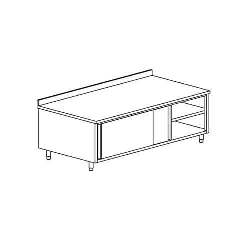 Meuble de rangement avec 2 portes coulissantes gamme 700- MRD107/1 Tecnox