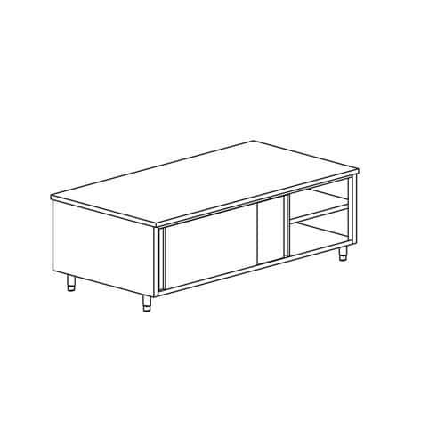 Meuble de rangement central avec 2 P coulissantes gamme 700- MR107/1 Tecnox