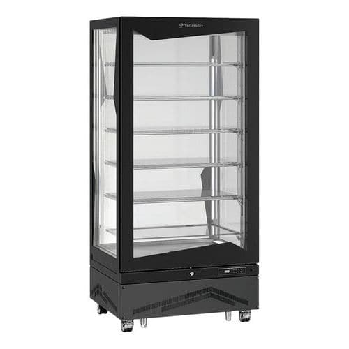 Vitrine verticale MARILYN, positive ventilée, 650L, tablettes en verre