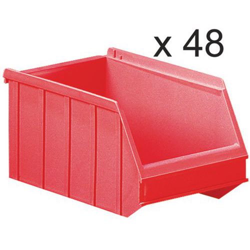 Bacs à bec empilables - Longueur 250 mm - 4 L - Lot de 48