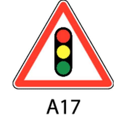 Panneau de signalisation de danger - A17 - Annonce de feux tricolores