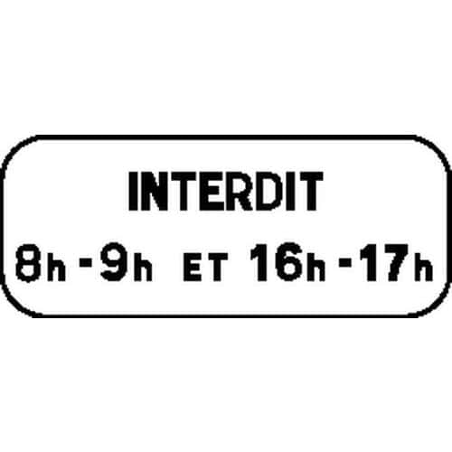 Panonceau pour panneaux de signalisation type B - M6f - Donne des précisions concernant l'interdiction de stat