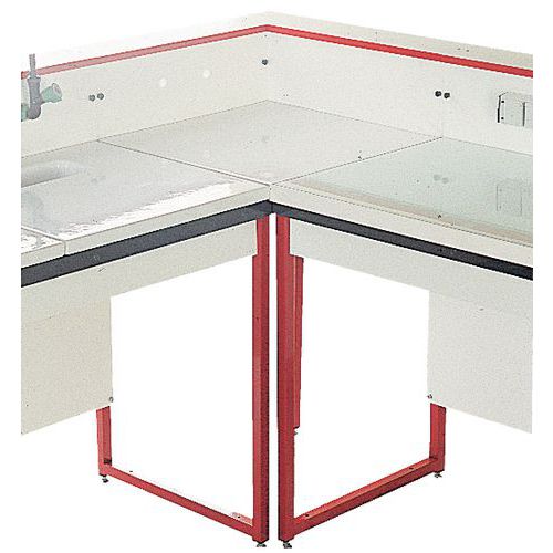 Meuble d'angle modulaire pour laboratoire - Stratifié - Avec dosseret